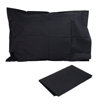 DYNAREX Disposable Pillow Case — Black Tissue/Poly — 100/cs