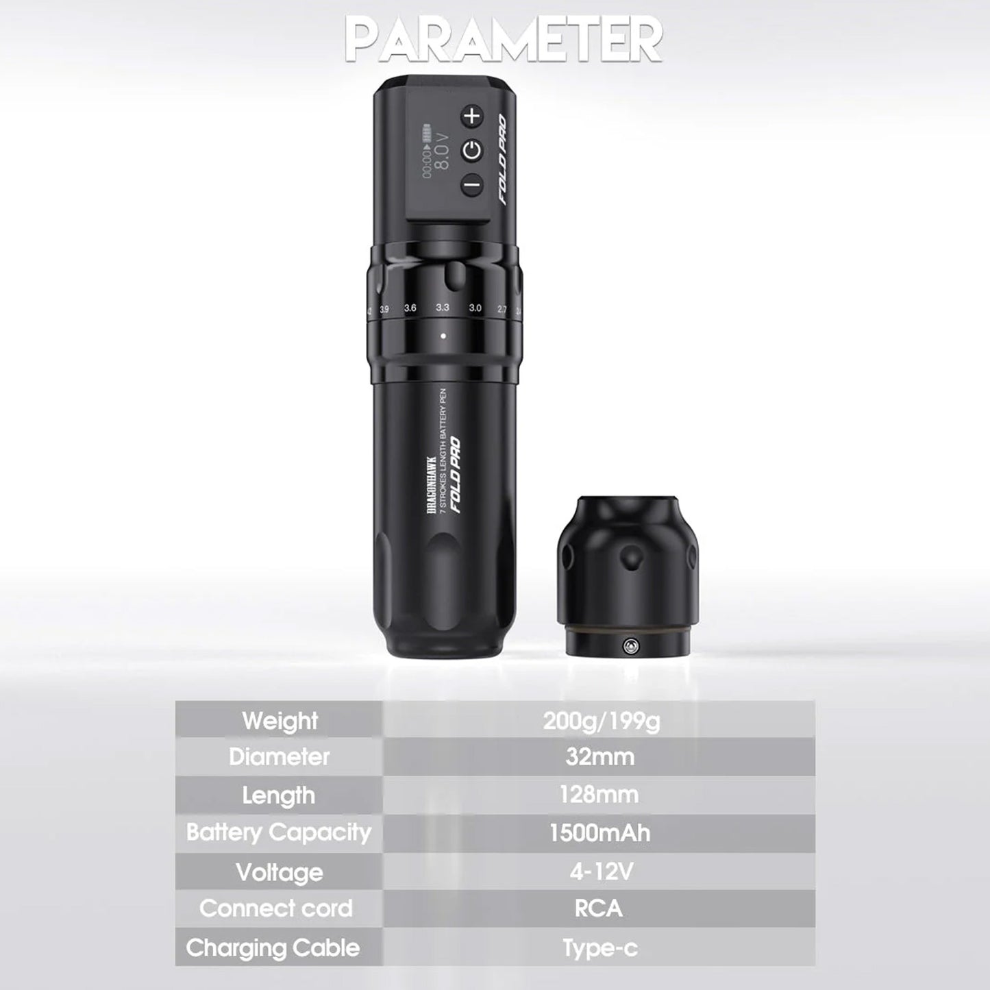 Dragonhawk Fold Pro Wireless Tattoo Pen Machine