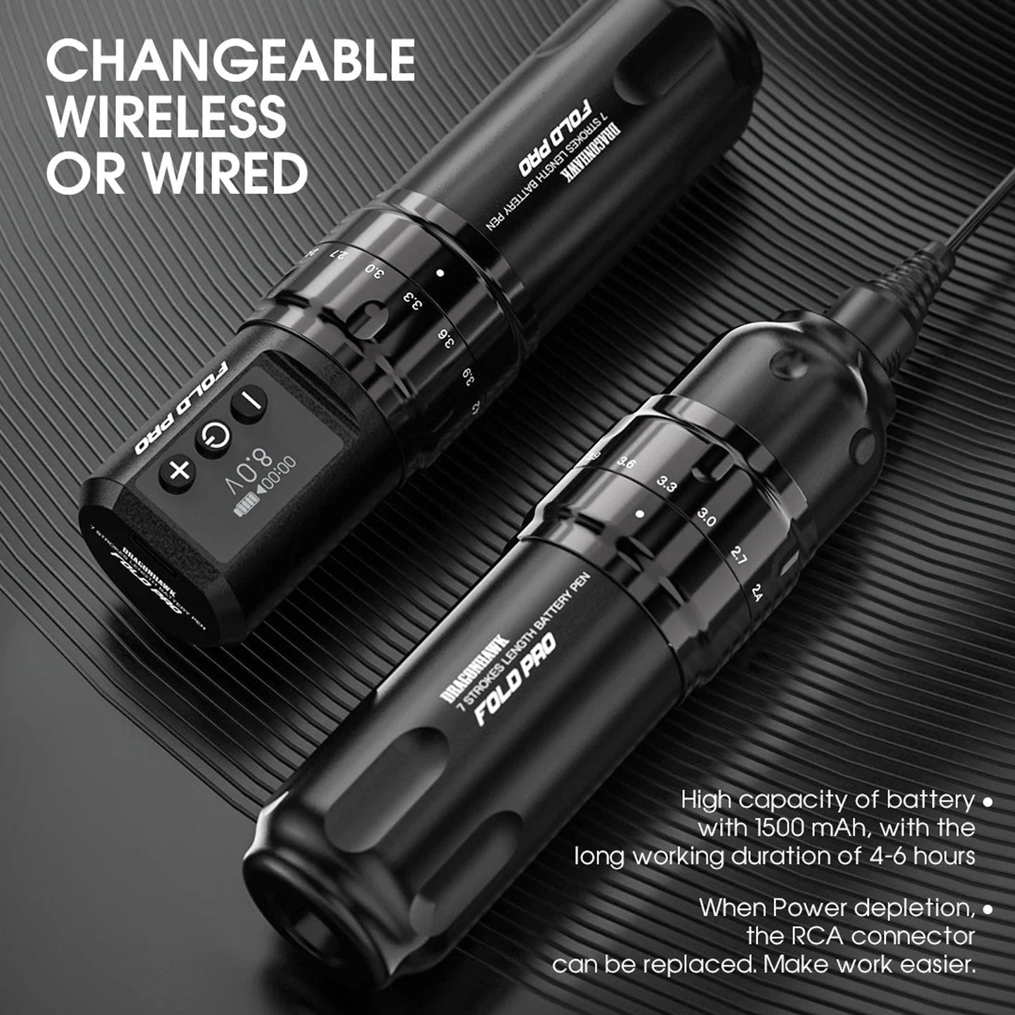 Dragonhawk Fold Pro Wireless Tattoo Pen Machine