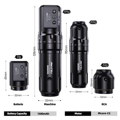 Dragonhawk Fold Pro Wireless Tattoo Pen Machine