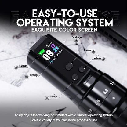 Dragonhawk Mast Fold2 Pro Wireless Tattoo Pen Machine with Dual Replaceable Batteries