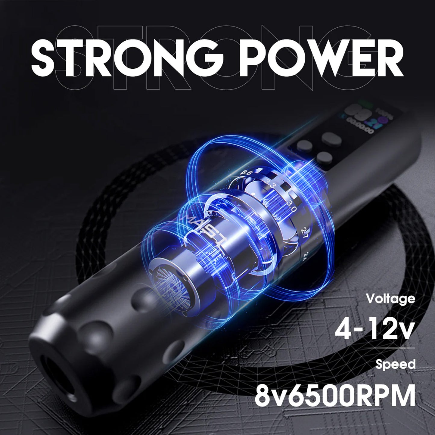 Dragonhawk Mast Fold2 Pro Wireless Tattoo Pen Machine with Dual Replaceable Batteries