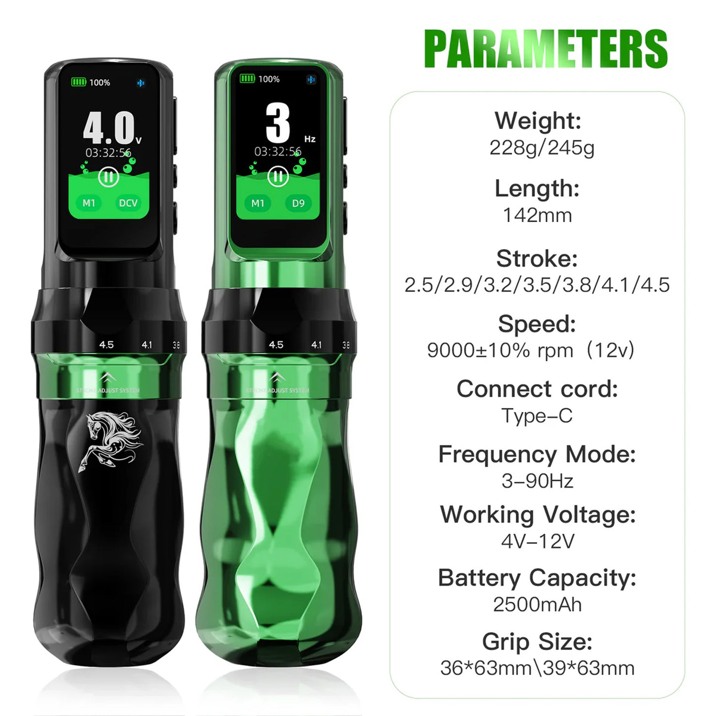 Dragonhawk Mast Fold Pro Year of the Horse Edition Wireless Tattoo Pen Machine