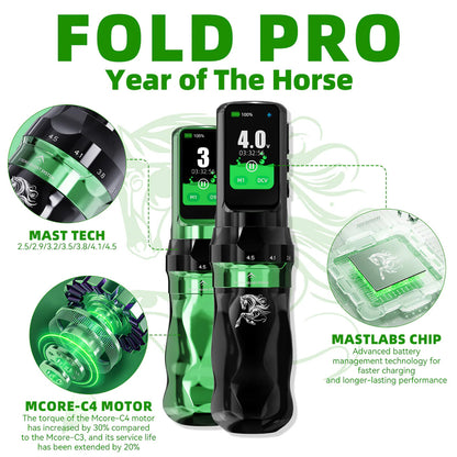 Dragonhawk Mast Fold Pro Year of the Horse Edition Wireless Tattoo Pen Machine