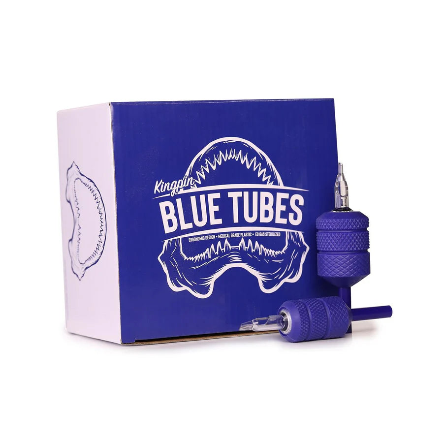 KINGPIN Blue Disposable Tubes Oversize Soft Grip Magnum-PICK SIZE