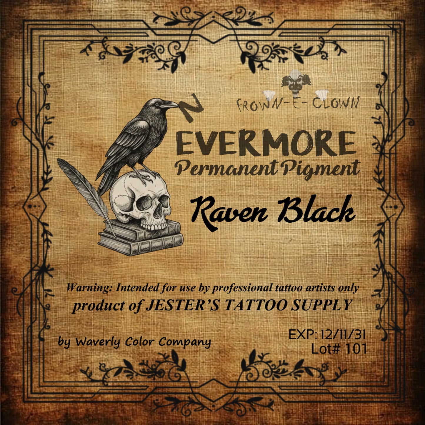 N'EVERMORE TATTOO INK RAVEN BLACK 4OZ