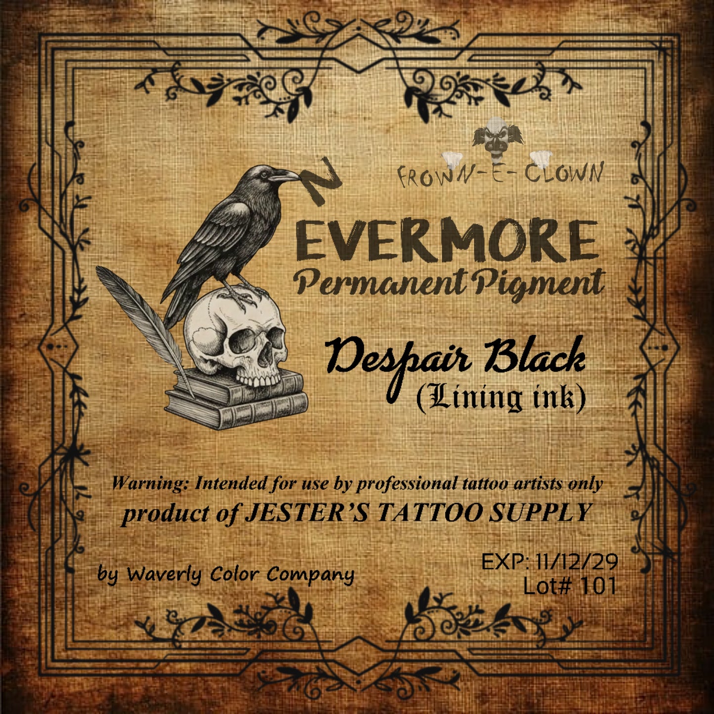 N'EVERMORE TATTOO INK DESPAIR BLACK 4OZ