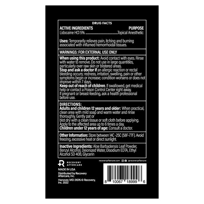 RECOVERY NUMBING SPRAY 4OZ BOTTLE