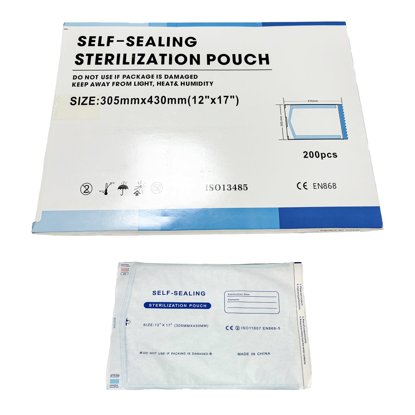 SELF SEALING STERILIZATION AUTOCLAVE POUCHES -JESTERS TATTOO SUPPLY - PICK SIZE