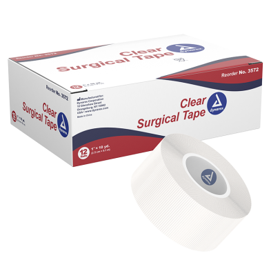 DYNAREX CURPRO CLEAR SURGICAL (TRANSPORE) TAPE 1" X 10 YARD PICK AMOUNT