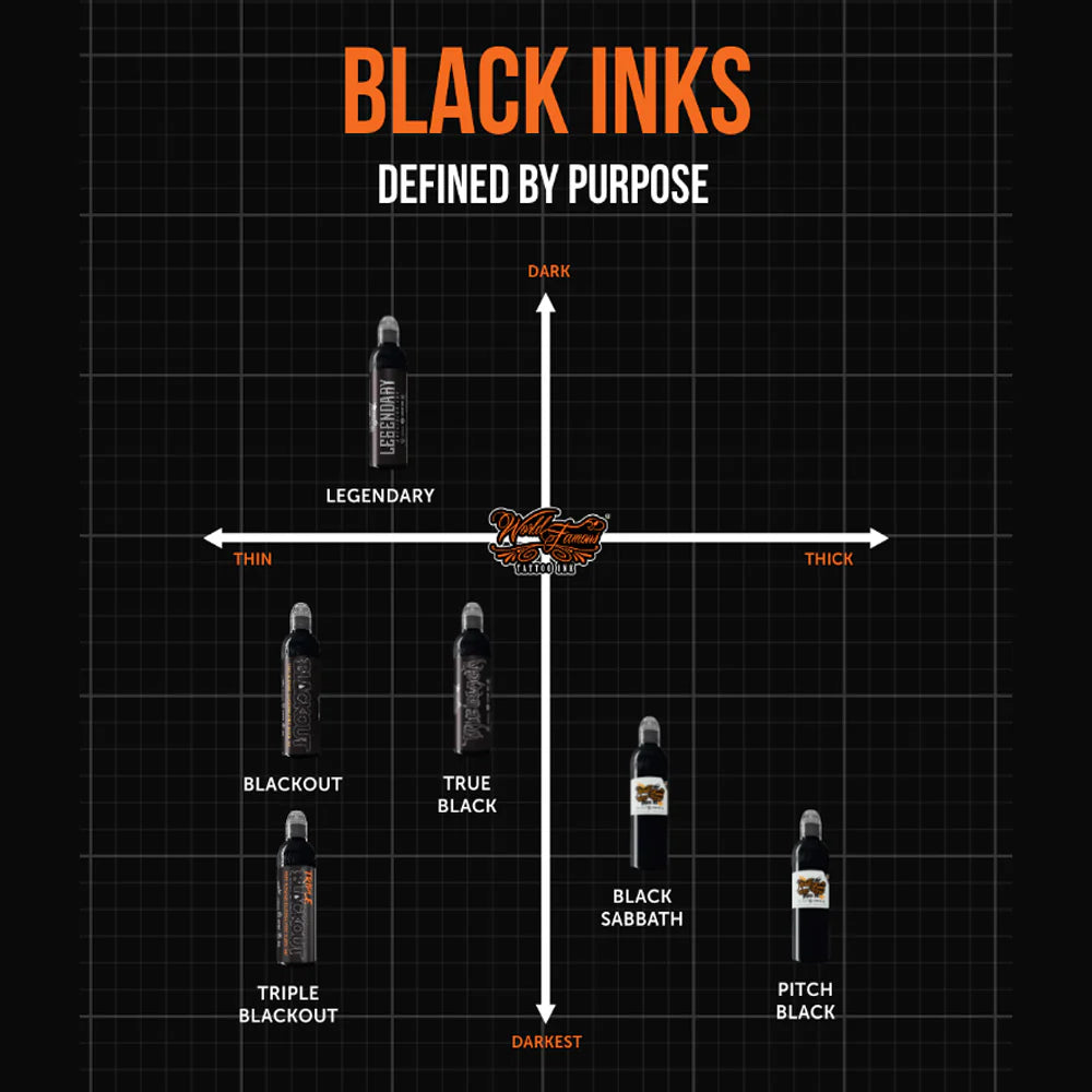 WORLD FAMOUS - TRIPLE BLACKOUT TATTOO INK