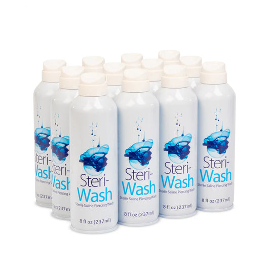 STERI-WASH STERILE SALINE PIERCING WASH 8OZ BOTTLE PICK SIZE