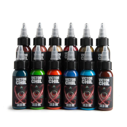 VICTOR CHIL 12 COLOR SET 1OZ - SOLID INK