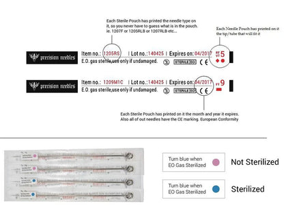 PRECISION ROUND LINER NEEDLE ON BAR TATTOO NEEDLES - Choose Your Size and Grouping - Price Per Box