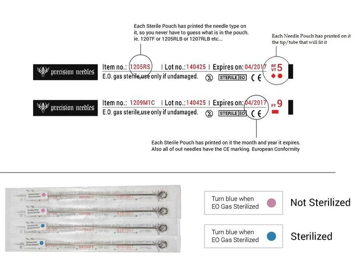 PRECISION ROUND SHADER NEEDLE ON BAR TATTOO NEEDLES - Choose Your Size and Grouping — Price Per Box