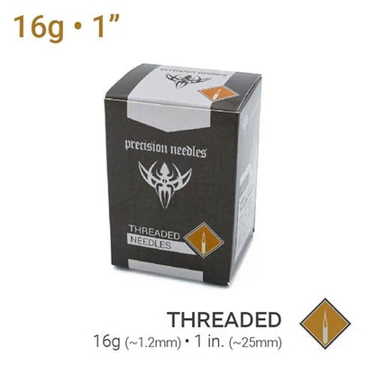 PRECISION 1" THREADED STERILIZED PIERCING NEEDLES - PICK SIZE